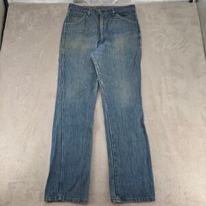 VTG 80s Dee Cee Jeans Mens 36 Blue Preowned Denim Pinstripe Straight Leg Retro
